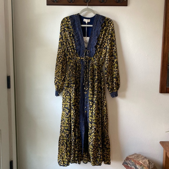 Chasing Unicorns💫 Izabella Duster Dress {Midnight Bloom} sz Small - Picture 10 of 15